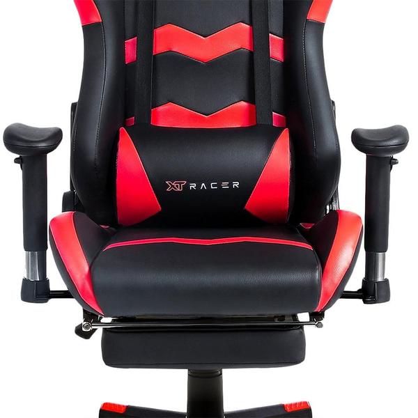 Imagem de Cadeira Gamer XT Racer Speed Series, Até 120kg, Com Almofadas e Apoio de Pés, Reclinável, Descanso de Braço 2D, Preto e Vermelho - XTS180