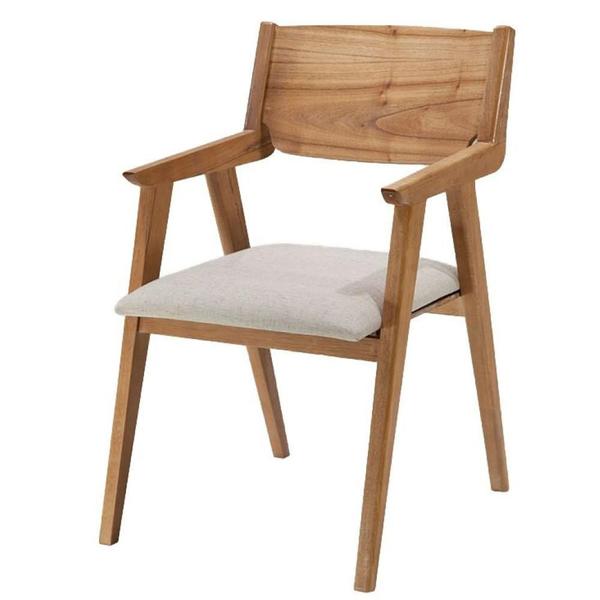Imagem de Cadeira Gaya Com Braço Assento Linho cor Rustico com Estrutura Cinamomo Natural - 71036