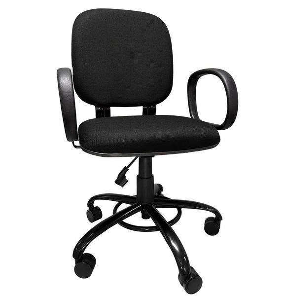 Imagem de Cadeira Giratoria de Escrirtorio Para Obeso PO Com Regulagem de Altura Reforçada 200kg Tecido Preta