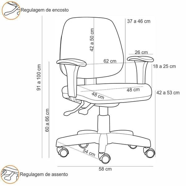 Imagem de Cadeira Giratória Job Executiva Ergonômica Escritório Tecido Sintético Branco - Lyam Decor