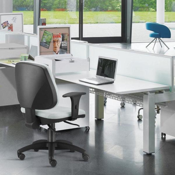 Imagem de Cadeira Giratória Job L02 Executiva Ergonômica Escritório Material Sintético Branco - Lyam Decor