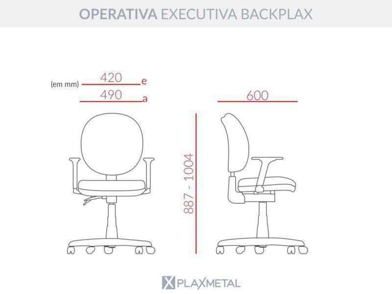 Imagem de Cadeira Giratória Operativa Executiva c Backplax - Plaxmetal