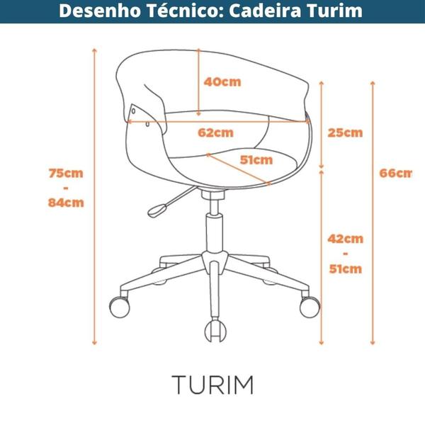 Cadeira Giratória Turim Nicole Fratini Madeira Multilaminada