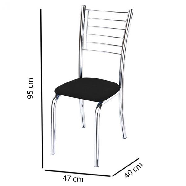 Imagem de Cadeira Iara cromada para cozinha-Super resistente assento sintético preto-Gat Magazine