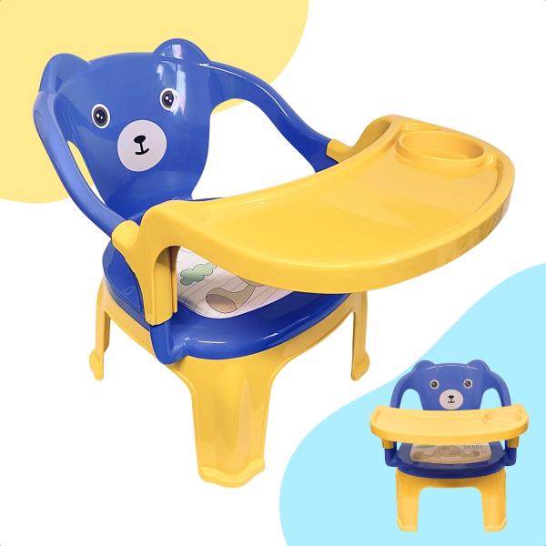 Imagem de Cadeira Infantil Com Mesinha Cadeirinha De Criança Refeição Bandeja Porta Copos Cadeirão