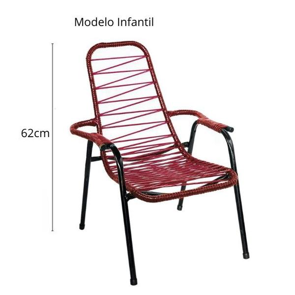 Imagem de Cadeira Infantil de Area Varanda de Fio Cordinha Vermelho Fortmix