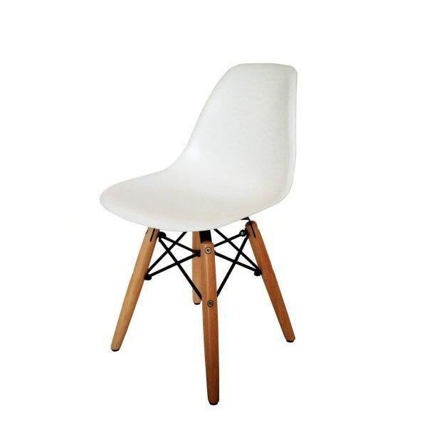 Imagem de Cadeira Infantil Eames Polipropileno Base Madeira Florida Kids Fratini Móveis Branco