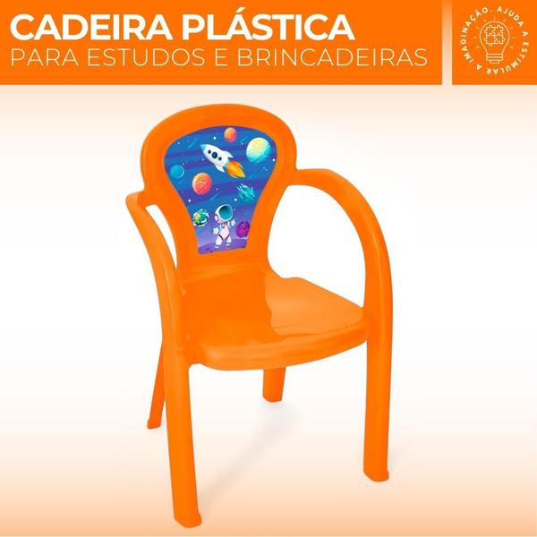 Imagem de Cadeira infantil Plástica Decorada Resistente Brincar Lanchar Estudar