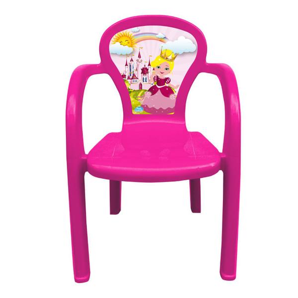 Imagem de Cadeira Infantil Plastica Para Criança Rosa Princesa - Usual Utilidades