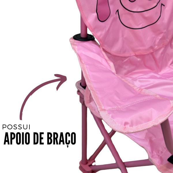 Imagem de Cadeira Infantil Retrátil Articulada Praia Camping Piscina Apoio de Braço e Bolsa Brinqway Bw-290