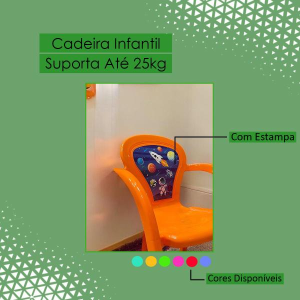 Imagem de Cadeira Infantil Usual Plastica Para Crianças Suporta 25kg Decorada ou Lisa