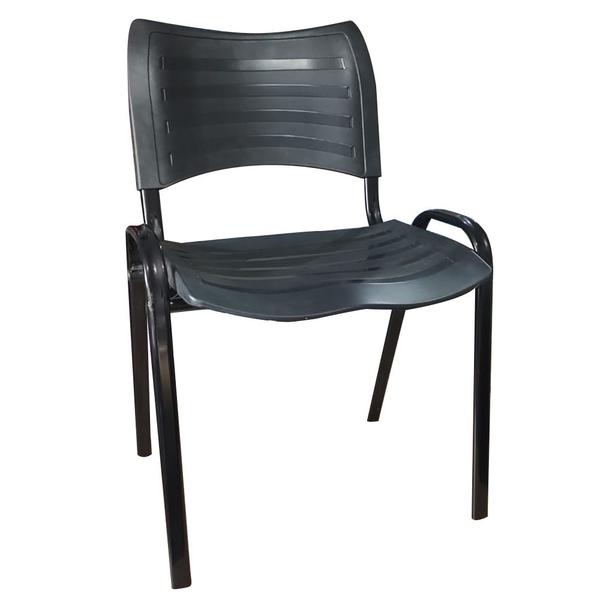 Imagem de Cadeira Iso Fixa Empilhável Reforçada Oblongo Preta