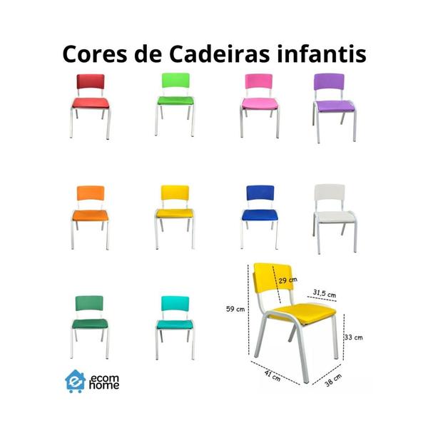 Imagem de Cadeira Iso Infantil Vermelho Brinquedoteca Escola Creche Empilhavel