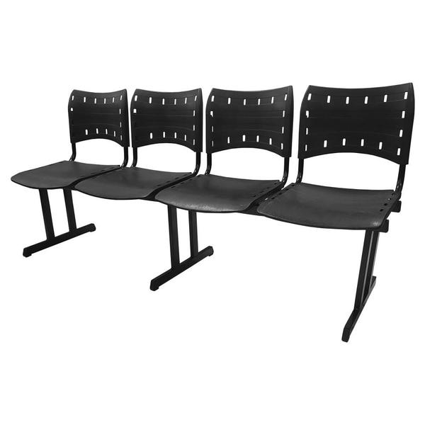 Cadeira ISO PP RP Longarina 4 Lugares Preta - MAK DECOR Cadeira ISO PP RP Longarina 4 Lugares Preta - MAK DECOR