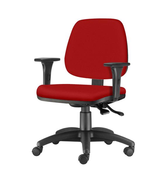 Imagem de Cadeira Job com Bracos Assento material sintético Vermelho Base Nylon Arcada - 54612