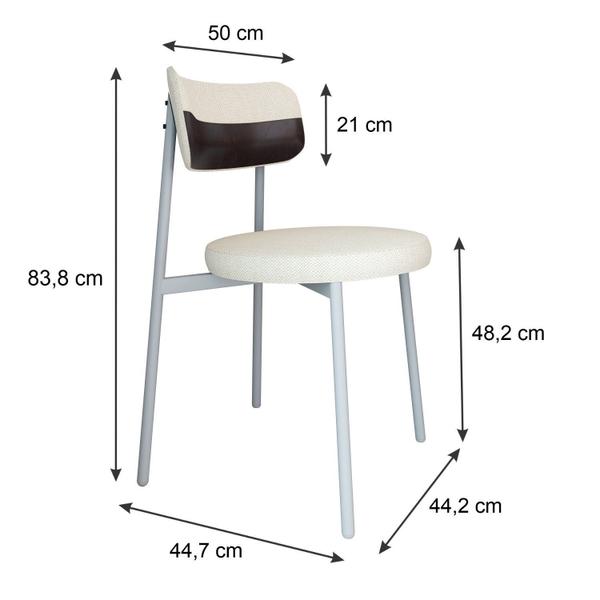 Imagem de Cadeira Kyta Fixa com 4 Pés 50 X 44,7 X 83,8 Cm com 4 Unidades Café/Branco