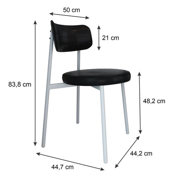 Imagem de Cadeira Kyta Fixa com 4 Pés 50 X 44,7 X 83,8 Cm com 4 Unidades Preto/Branco