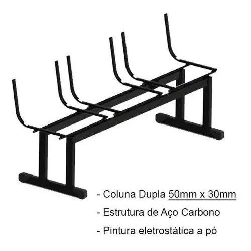 Imagem de Cadeira Longarina Iso 3 Lugares Em Polipropileno Preto - 1950