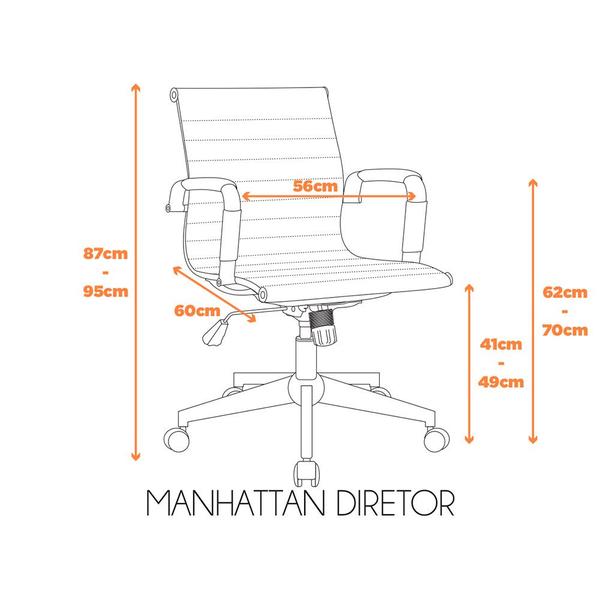 Imagem de Cadeira Manhattan Diretor com Revestimento em material ecológico Fratini