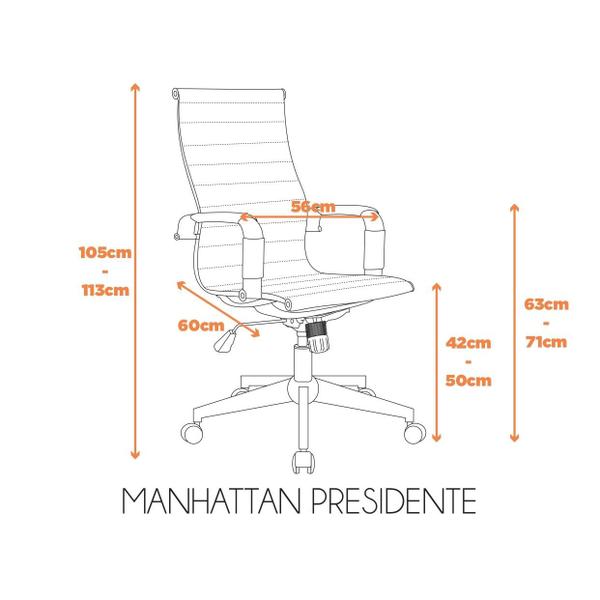 Imagem de Cadeira Manhattan Presidente material ecológico para Escritório