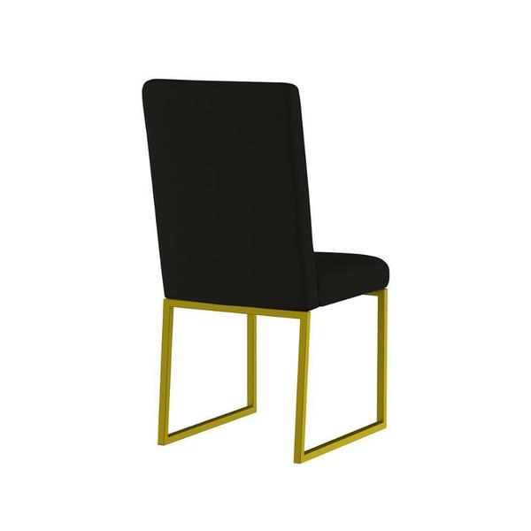 Imagem de Cadeira Mesa Jantar Base Industrial Dourado Cor:Preto