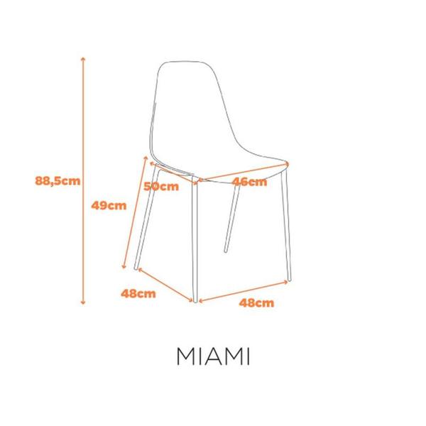 Imagem de Cadeira Miami Amarelo Polipropileno e Aço 89x48x50cm Fratini