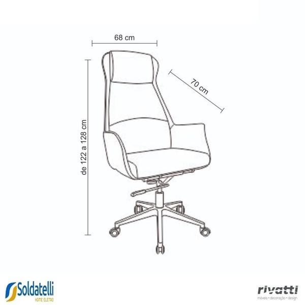 Imagem de Cadeira Office Atlanta Giratória com Apoio de Cabela em Várias Cores - Rivatti