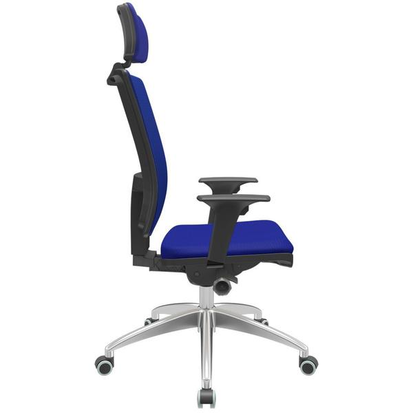 Imagem de Cadeira Office Brizza Soft Aero Azul Autocompensador Com Encosto Cabeça Base Aluminio 126cm - 63464