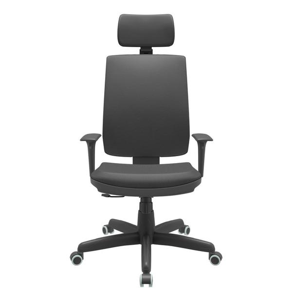 Imagem de Cadeira Office Brizza Soft Vinil Preto RelaxPlax Com Encosto Cabeca Base Aluminio 126cm - 63502