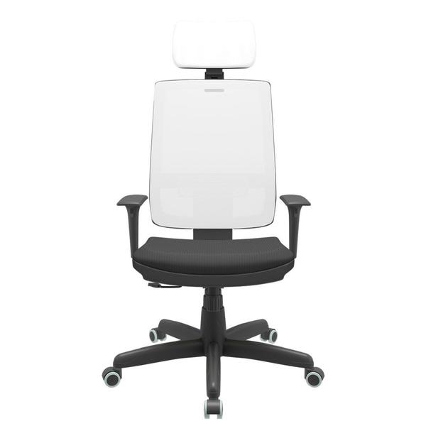 Imagem de Cadeira Office Brizza Tela Branca Com Encosto Assento Aero Preto RelaxPlax Base Standard 126cm - 63677