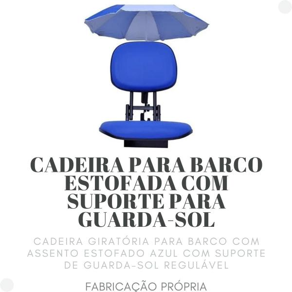 Imagem de Cadeira para barco estofada com suporte de guarda sol