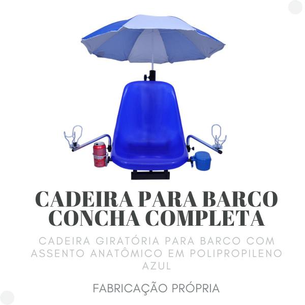 Cadeira para barco giratória concha com acessórios - Riomar Equipesca Imagem de Cadeira para barco giratória concha com acessórios