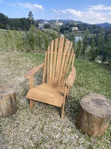 Imagem de Cadeira Pavao Adirondack Pinus Com Stain Osmocolor E Verniz