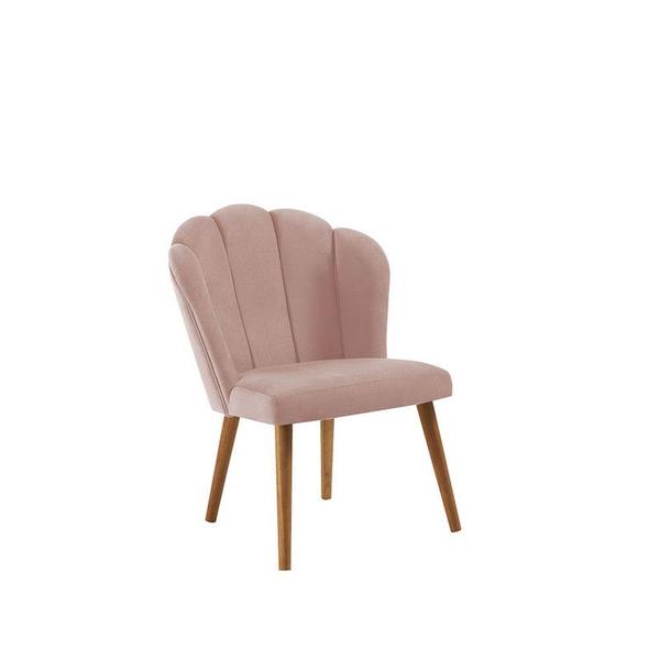 Imagem de Cadeira Petala Veludo Rosa Base Tauari 85x64x63 cm Daf