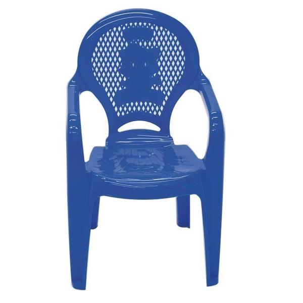 Imagem de Cadeira plastica monobloco com bracos infantil estampada catty azul