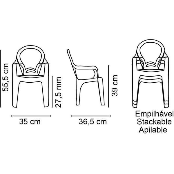 Imagem de Cadeira plastica monobloco com bracos infantil estampada catty azul