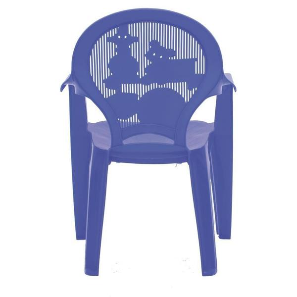 Imagem de Cadeira plastica monobloco com bracos infantil estampada catty azul