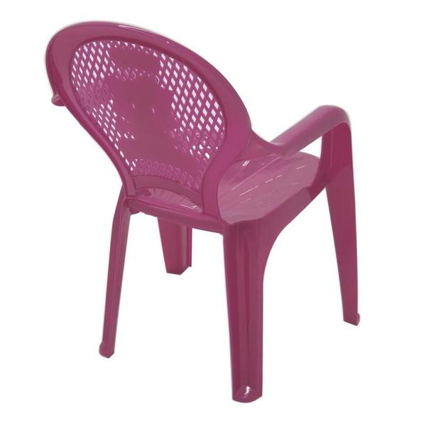 Imagem de Cadeira plastica monobloco com bracos infantil estampada catty rosa