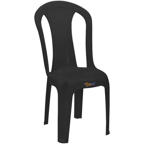 Cadeira plástica sem braço bistrô - Pratagy (Preto) - Solplast Cadeira plástica sem braço bistrô - Pratagy (Preto) - Solplast