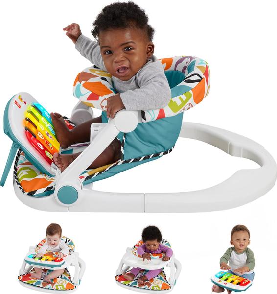 Imagem de Cadeira portátil Fisher-Price Deluxe Kick & Play com brinquedo de piano