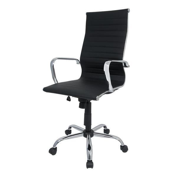 Imagem de Cadeira Presidente em Couro PU PEL-1190H Preta Design Charles Eames