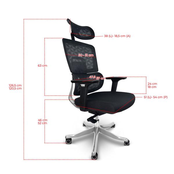 Imagem de Cadeira Presidente Escritório Ergonômica Gogo Chair GO-601 - Preta