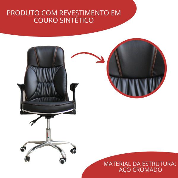 Imagem de Cadeira Presidente Luxo material sintético Giratória Importway