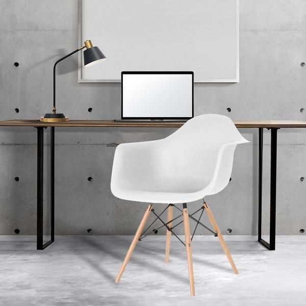Cadeira Prizi Eames Com Braço E65 Branca Imagem de Cadeira Prizi Eames Com Braço E65 Branca