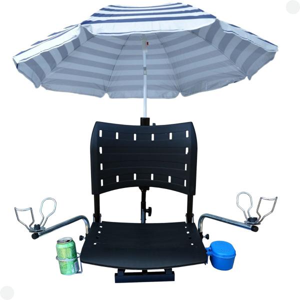 Cadeira pvc preta para barco gira360 dobrável com acessórios - Riomar Equipesca Imagem de Cadeira pvc preta para barco gira360 dobrável com acessórios