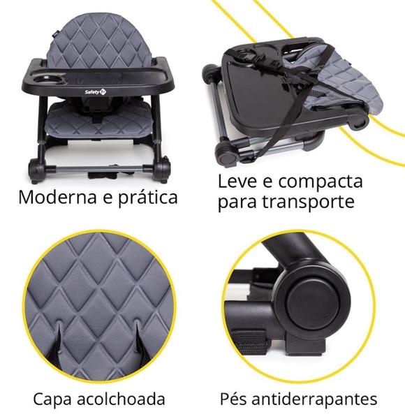 Imagem de Cadeira Refeição Portátil Bebê Safety 1st Easy Preta 6m à 20Kgs