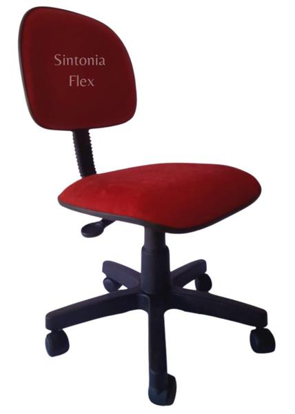 Imagem de Cadeira Secretaria Com Regulagem De Altura Suede Vermelho