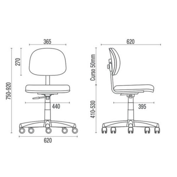 Imagem de Cadeira Secretaria Ergonomica Savoia Azul Com Braços