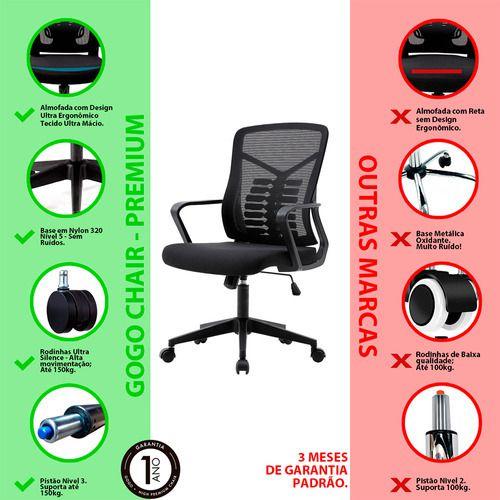 Imagem de Cadeira Secretária Escritório Ergonômica Gogo Chair