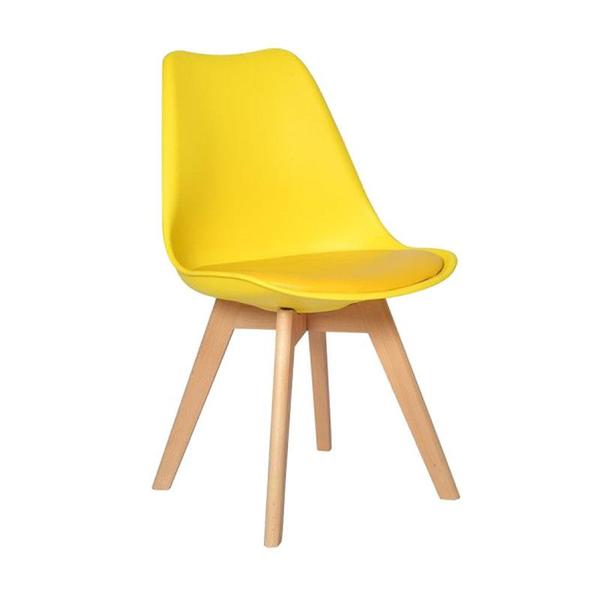 Imagem de Cadeira Siena Amarelo Polipropileno Couro 80x48x52cm Fratini